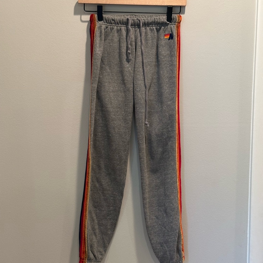 5 Stipe Aviator Nation Sweatpants in Heather Grey Size XS